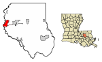 Livingston Parish Louisiana Incorporated and Unincorporated areas Denham Springs Highlighted